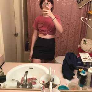 Blue pencil skirt